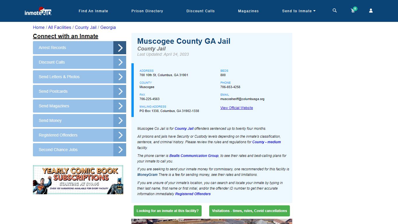 Muscogee County GA Jail - Inmate Locator - Columbus, GA